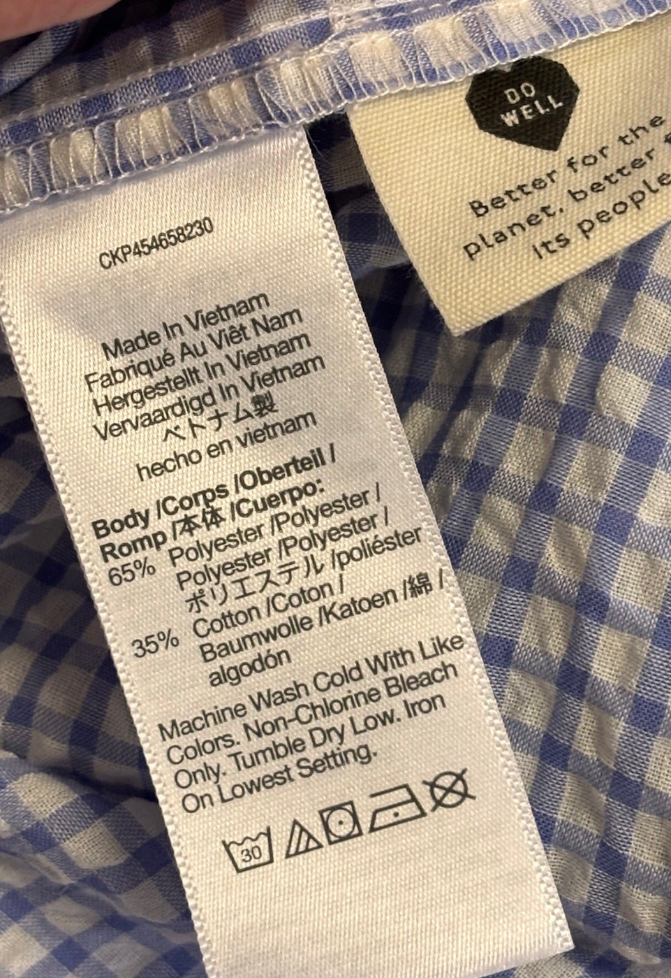 Madewell NWT Lucy Gingham Seersucker Puff-Sleeve Wrap Top Small Blue/ White