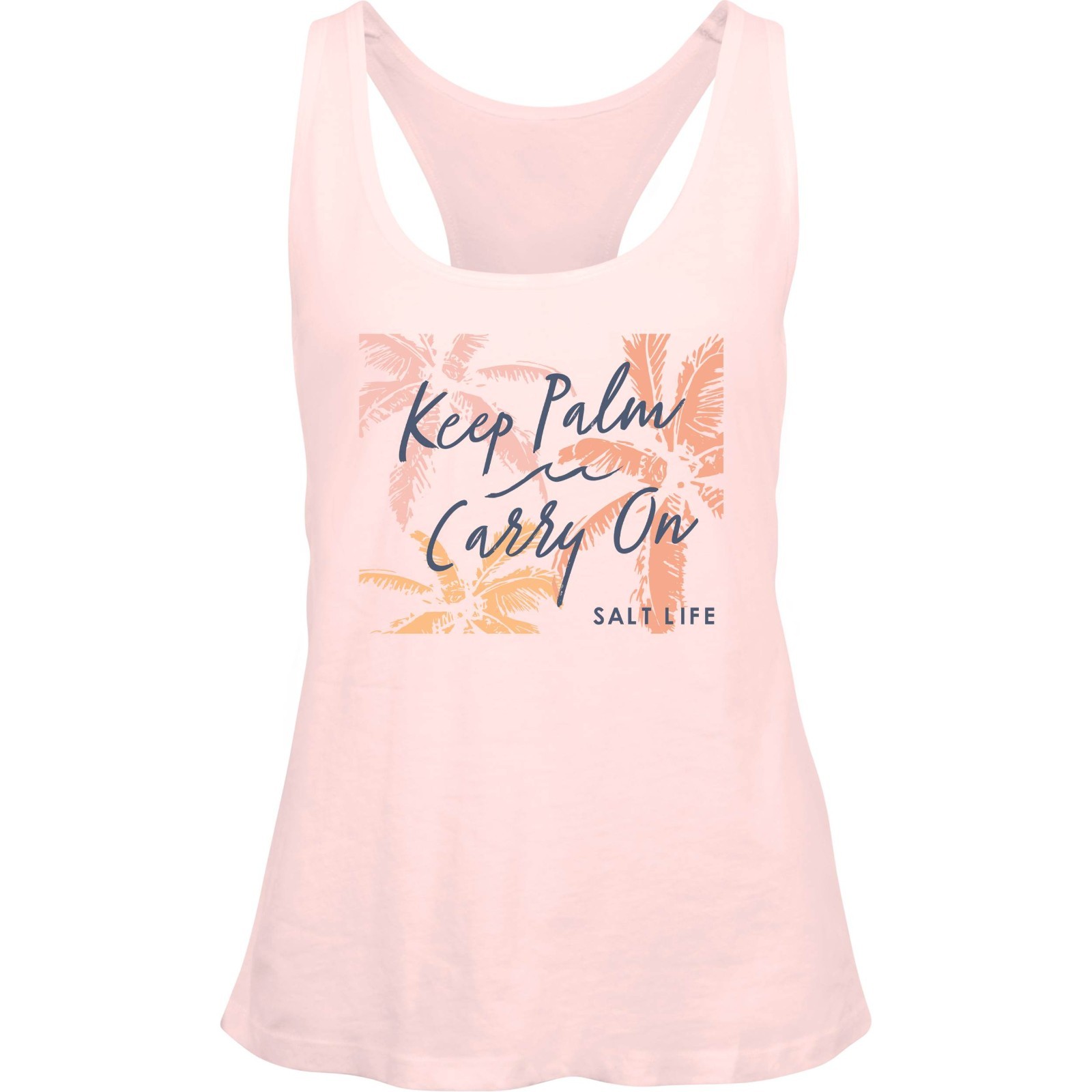 New Salt Life Keep Palm Razorback Tank Live Salty Saltlife Pink Adult L NWT