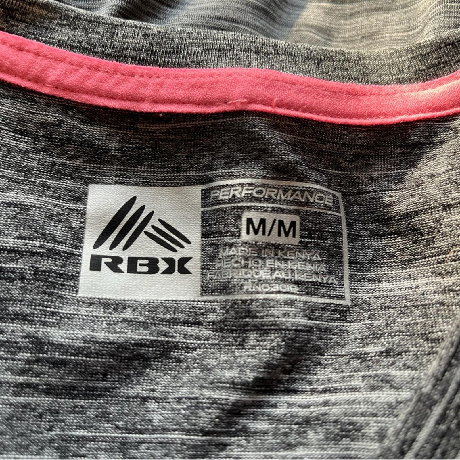 RBX Charcoal Pink Short Sleeve Tee Athletic Casual Activewear Top