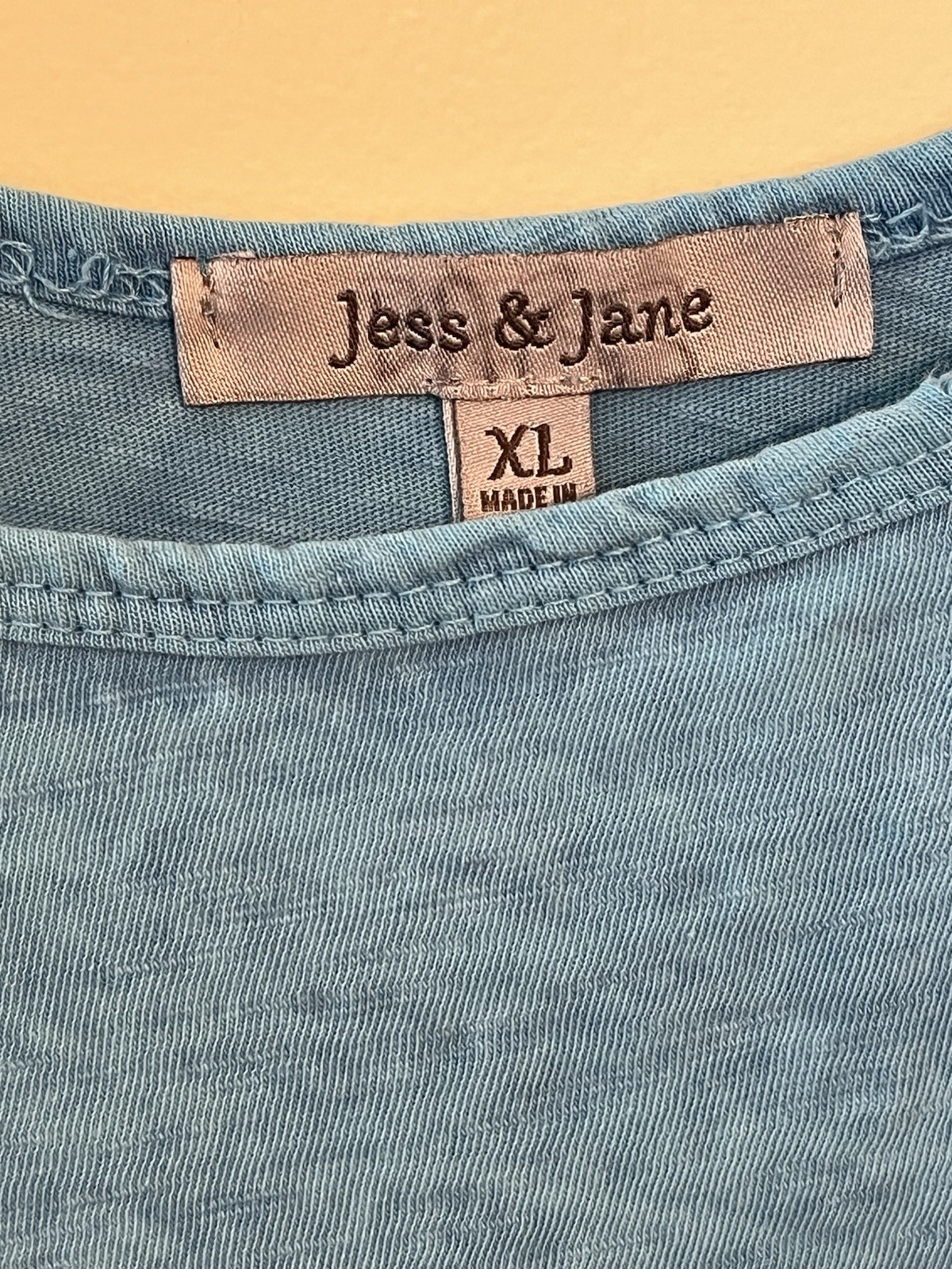 Jess & Jane Top XL Blue Dragonfly Graphic Round Neck
