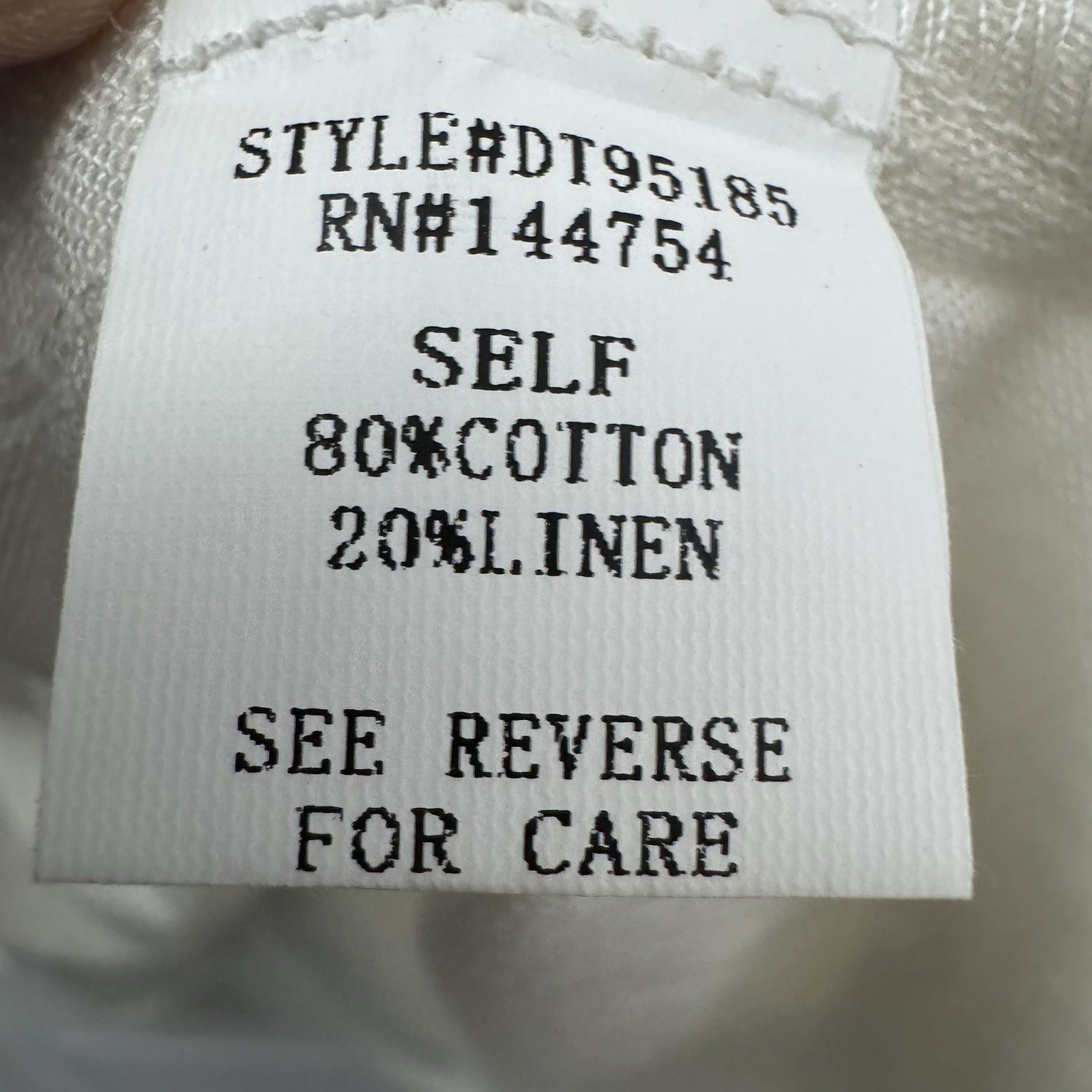 Davi & Dani Linen Blend Babydoll Tunic Top Small | Ivory Cream Button Front