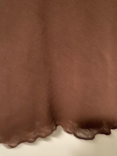 LILITH OF FRANCE long-sleeve MESH top/tee shirt + SASH BROWNS size MEDIUM