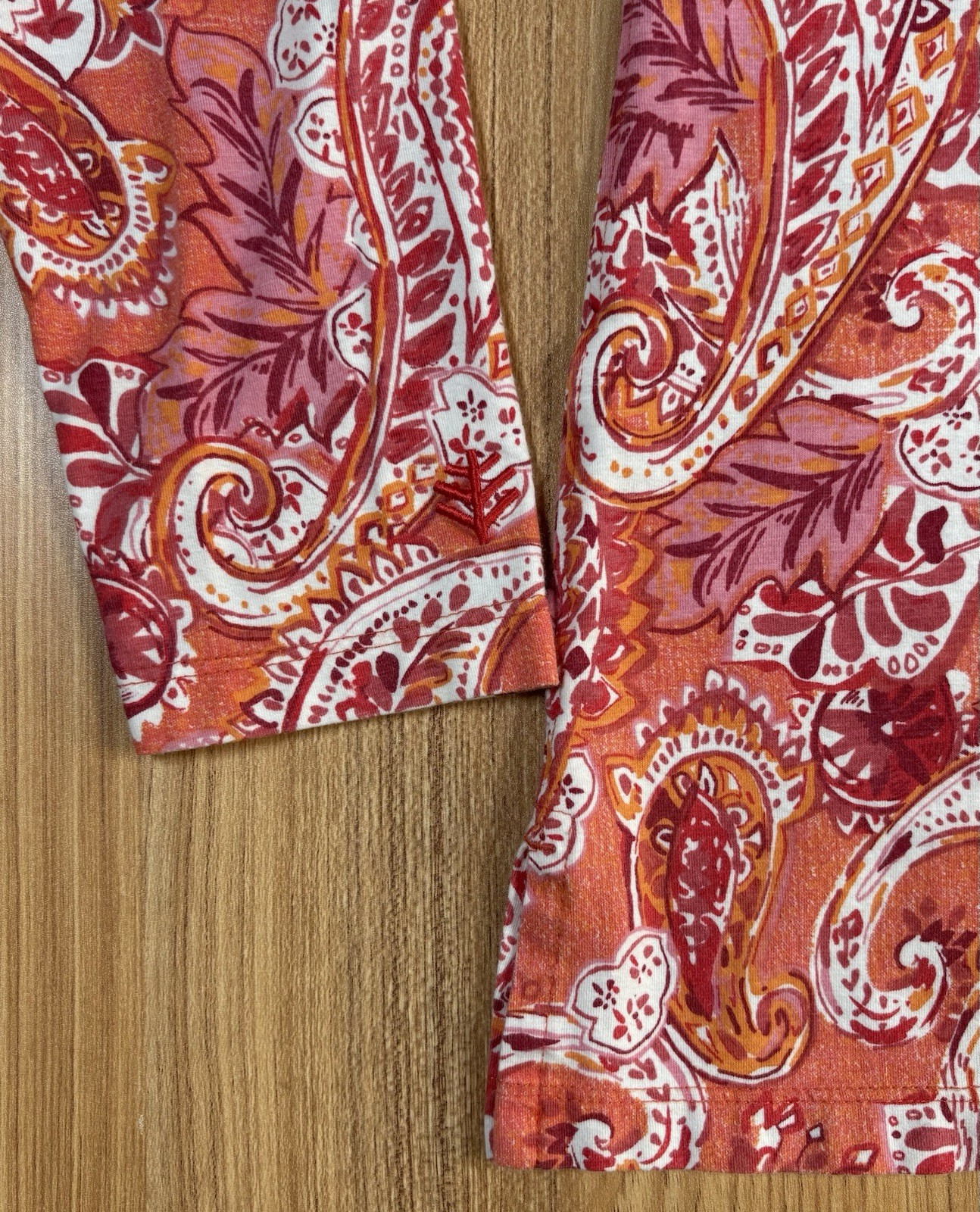Coolibar UPF 50+ Top Paisley Long Sleeve Wmns XS Coral Sun Beach Outdoor Active