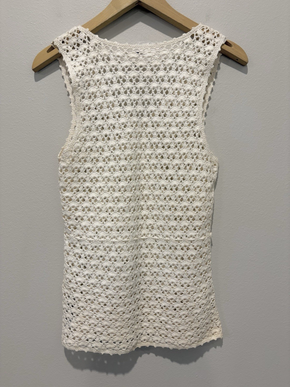 NWT Y2K Handknit Tank Top S Crochet Cotton Camisole Festival Layer Bohemian Boho