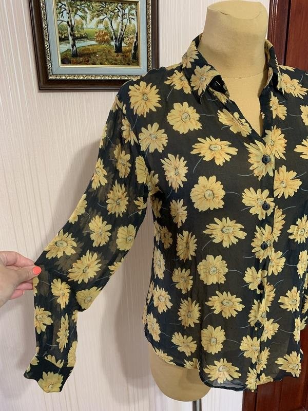 Women Etam Shirt Yellow Silk 48