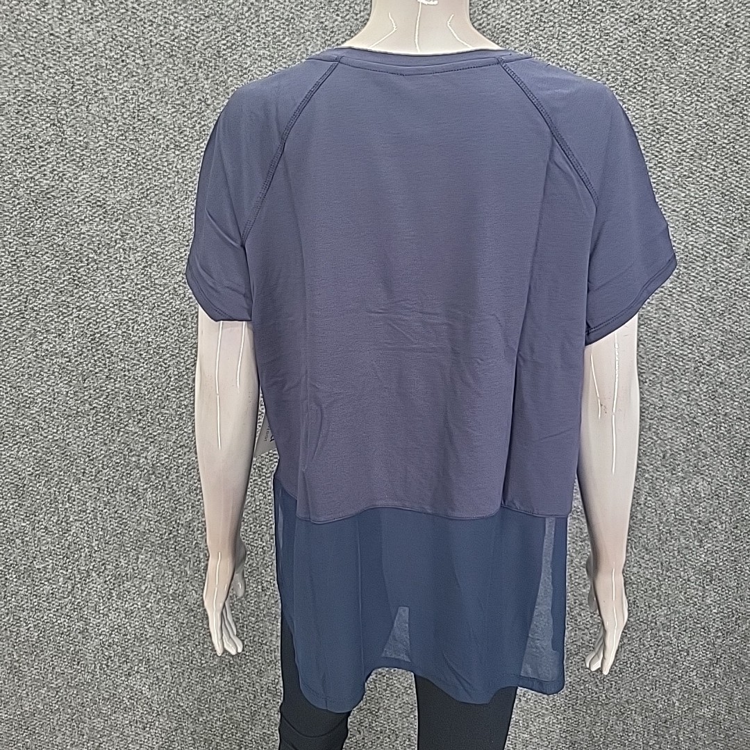 Womens Top X-Large Size Navy Blue Short Sleeves Wrinkle Resistant Tee Shirt