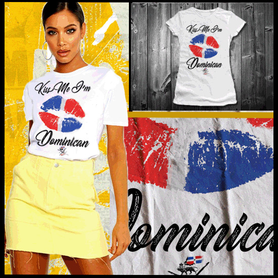 Dominican Lips T-Shirt Dominican Republic Flag Afro Dominican Afro Latina Pride