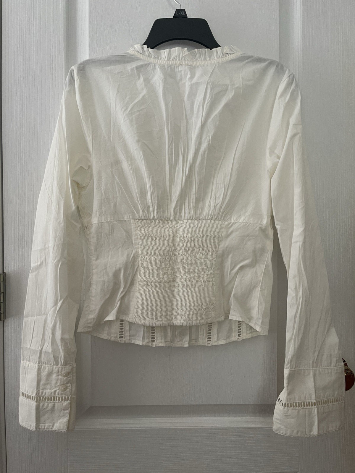 NWT $98 Free People Frankie Corset Cotton Top In Clean Ivory Size M
