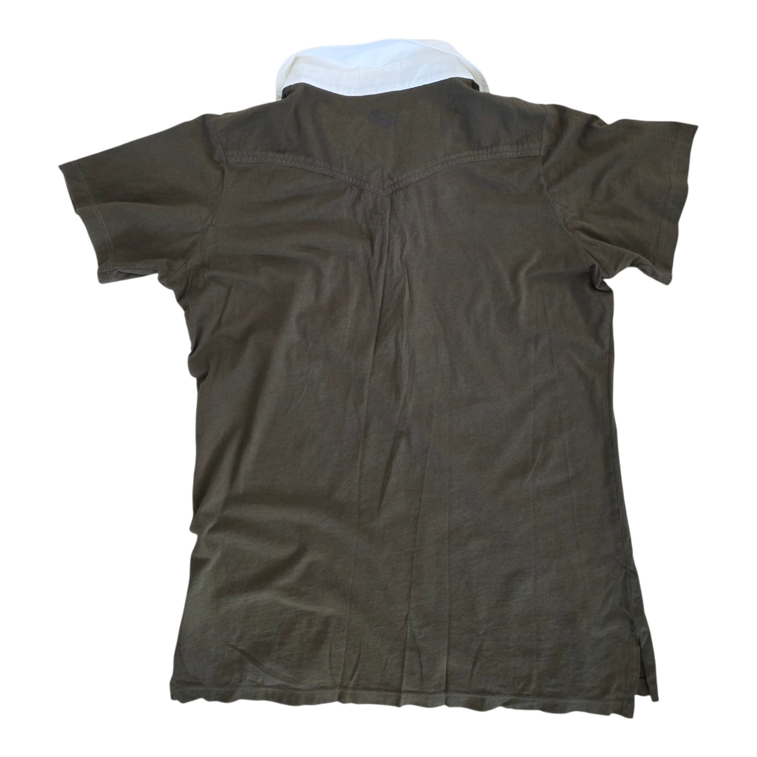 Size 3 (Large) New Earl Jean Polo T-Shirt Collared Army Green Los Angeles Top