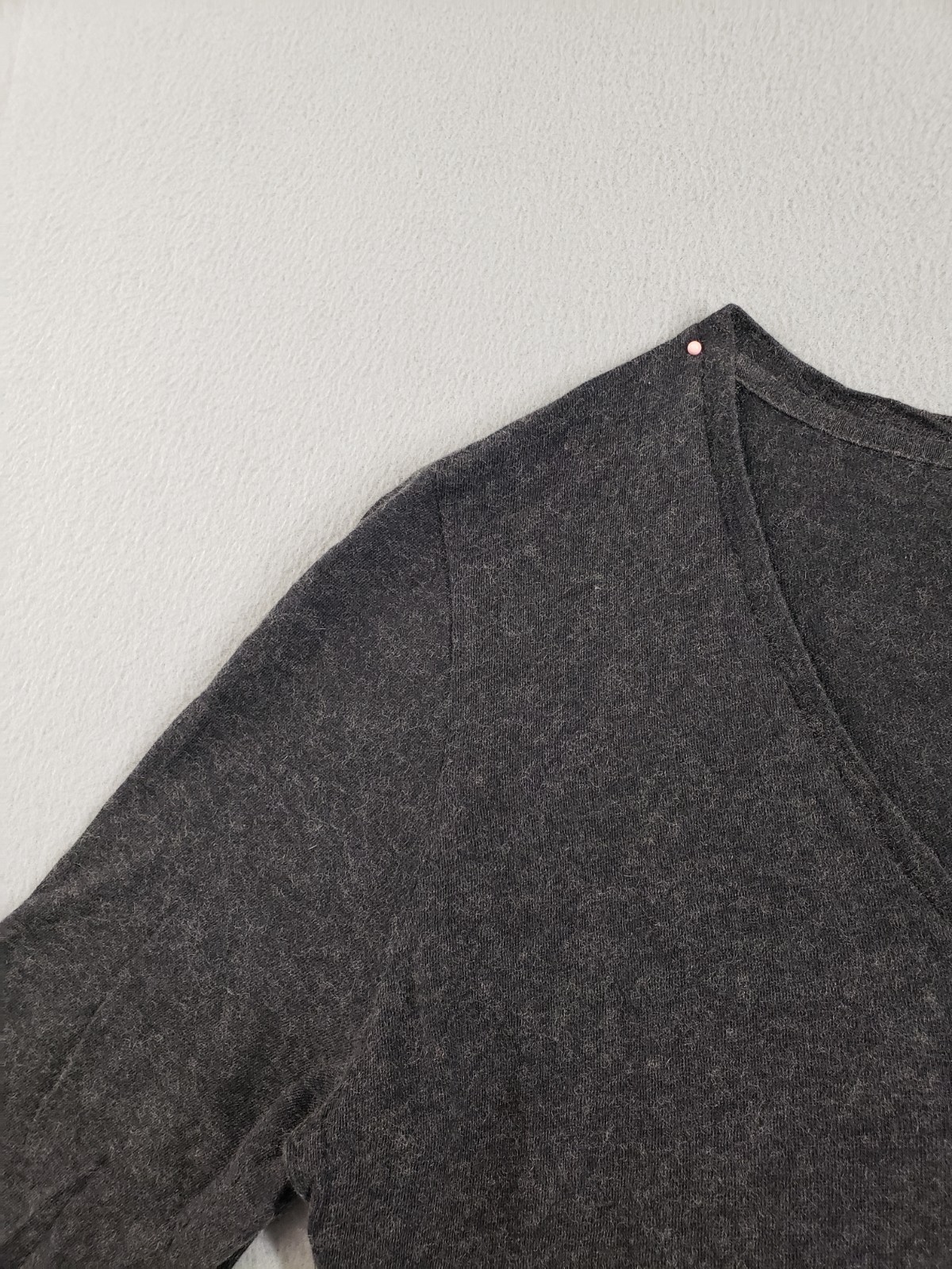 Majestics Filatures Women Top 4 Dark Gray Heather Long Sleeve V Neck Tee Summer