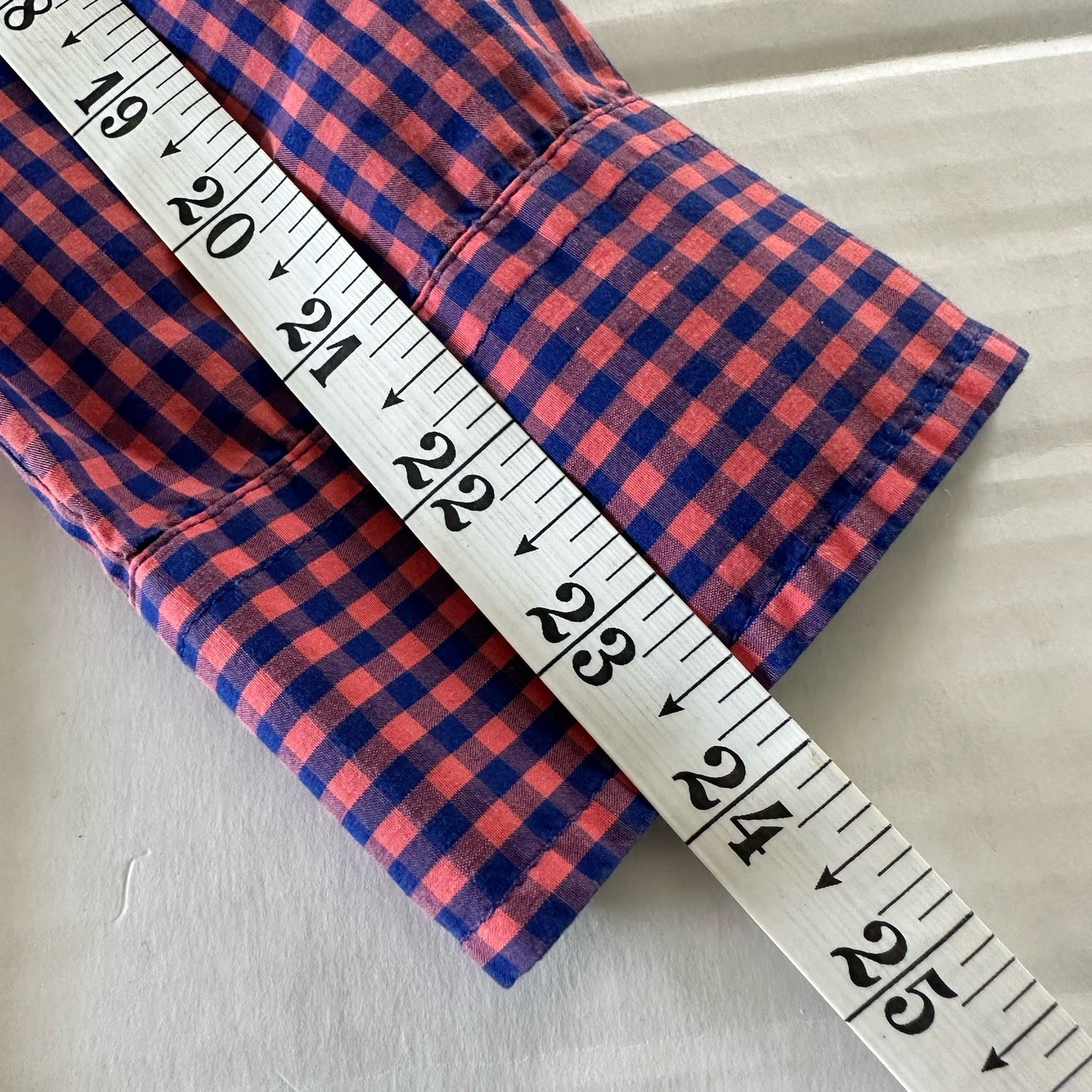 TALBOTS Womens 10 Cotton Check Plaid Flip Cuff Roll Tab Sleeve Button Up Shirt