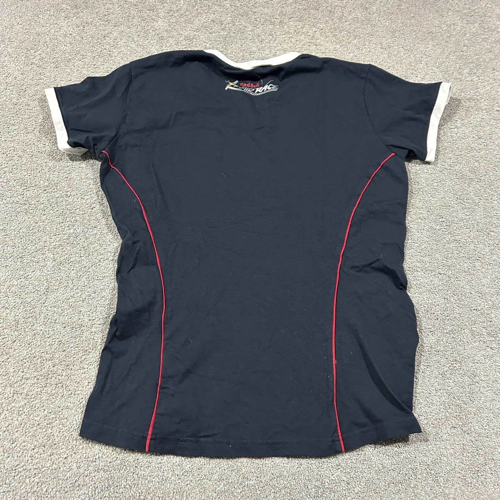 Red Bull Air Race World Championship T-Shirt Womens XL Navy Ringer V-Neck Casual