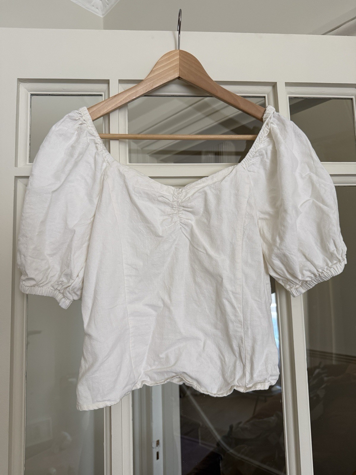 H&M Women’s Cream Blouse Linen Size 12 Topshop M&S Next