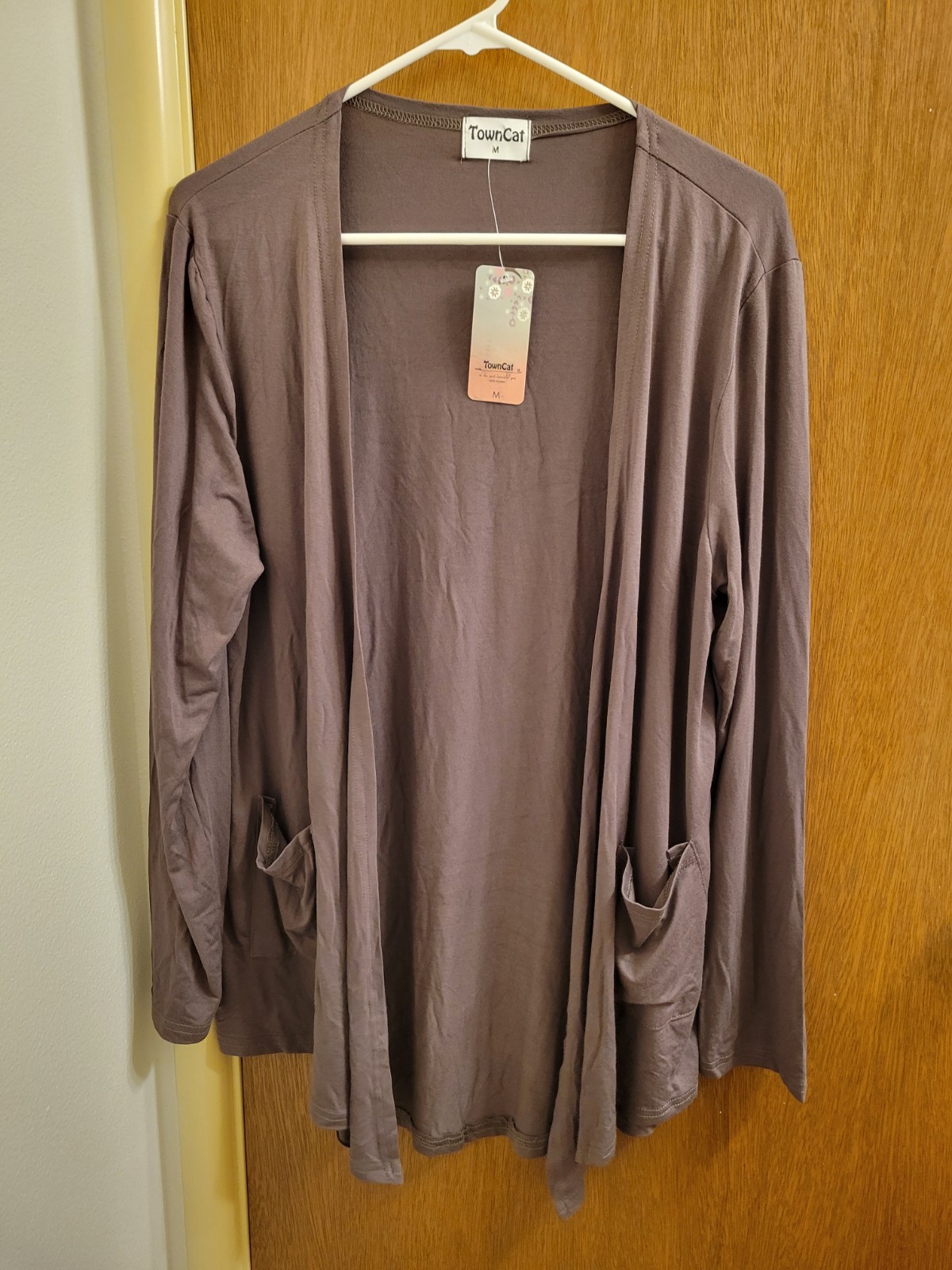 Towncat Womens Medium M Open Layering Top With Pockets Nwt Quiet Luxury Casual