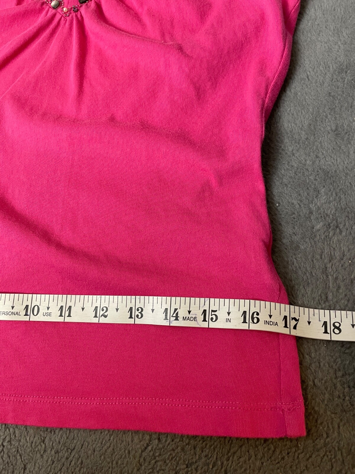 Sigrid Olsen Top Tank Womens M Hot Pink Fuchsia Beading Sleeveless Summer