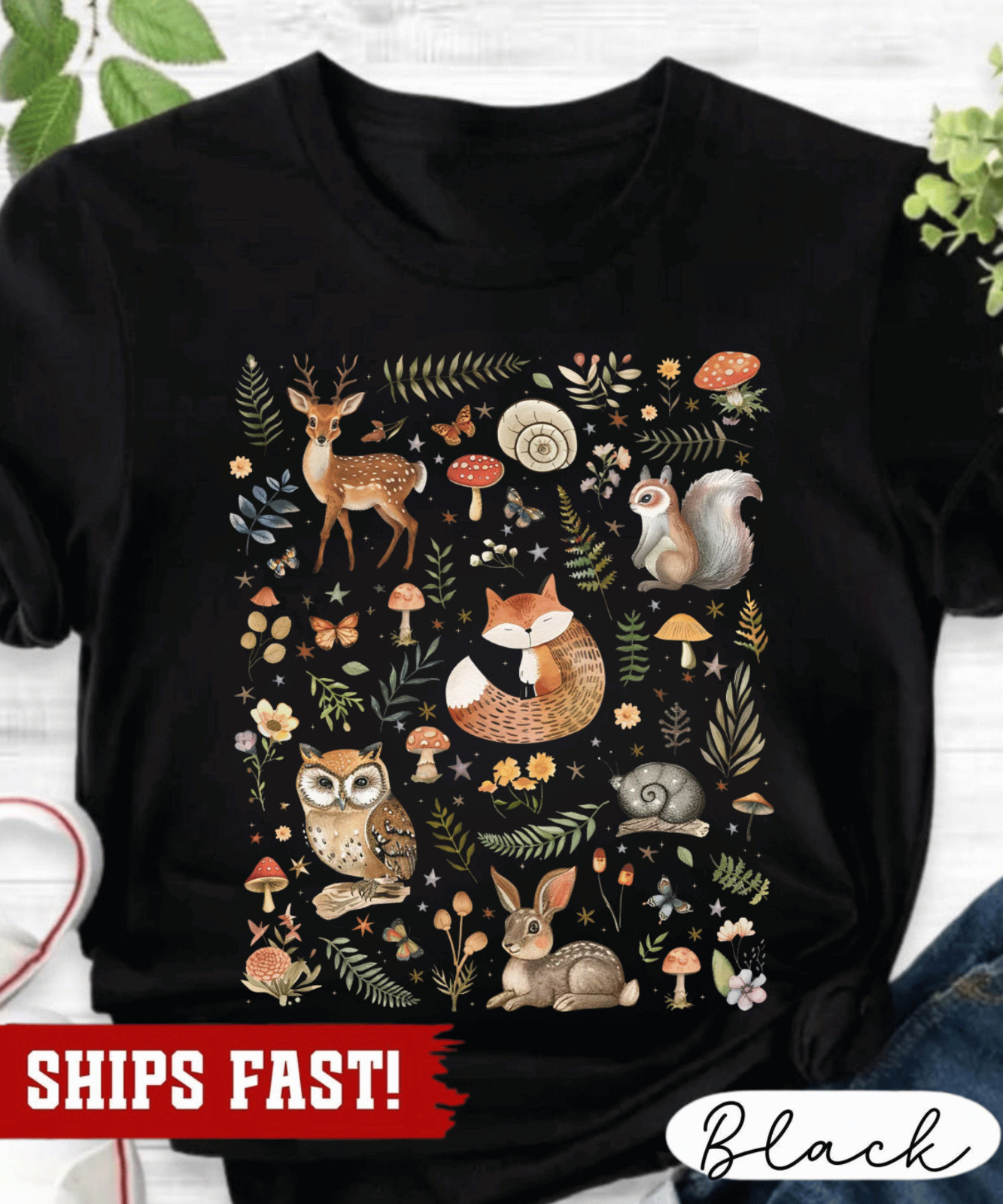 Cottagecore Forest Animals Shirt: Retro Fall Nature Tee