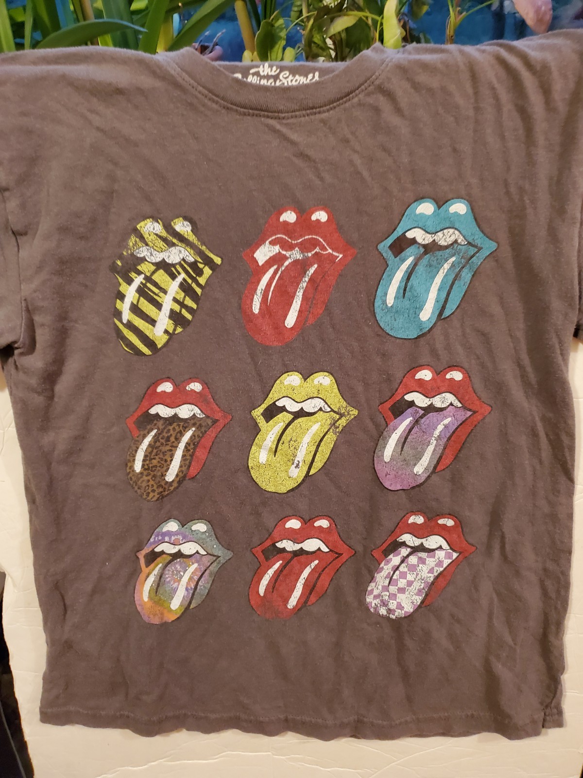 The Rolling Stones T-Shirt Women X-Small Gray Graphic Print Logo, #9960
