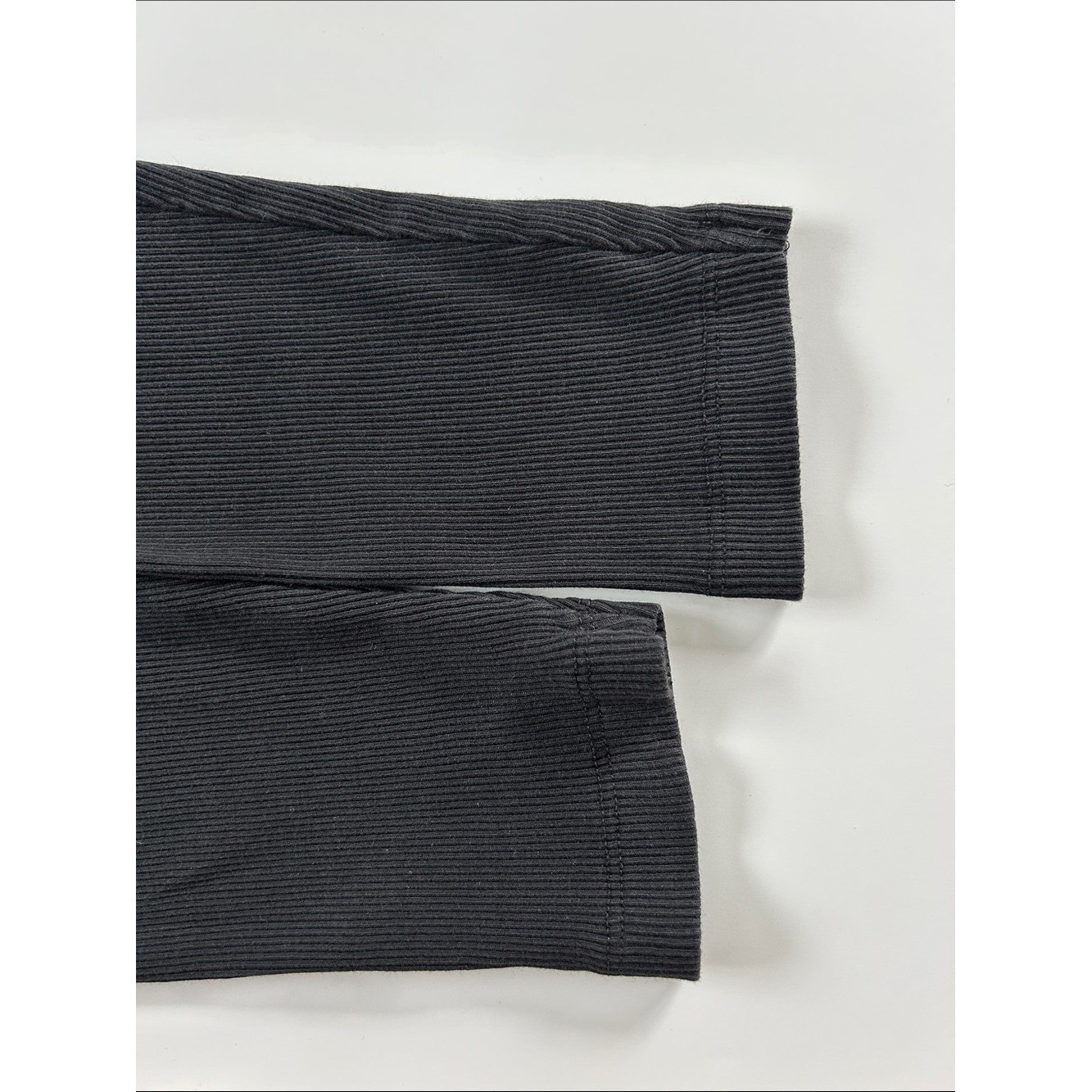 Zara Black Ribbed Snap Henley Long Sleeve Top Women’s Medium Basic 100% Cotton