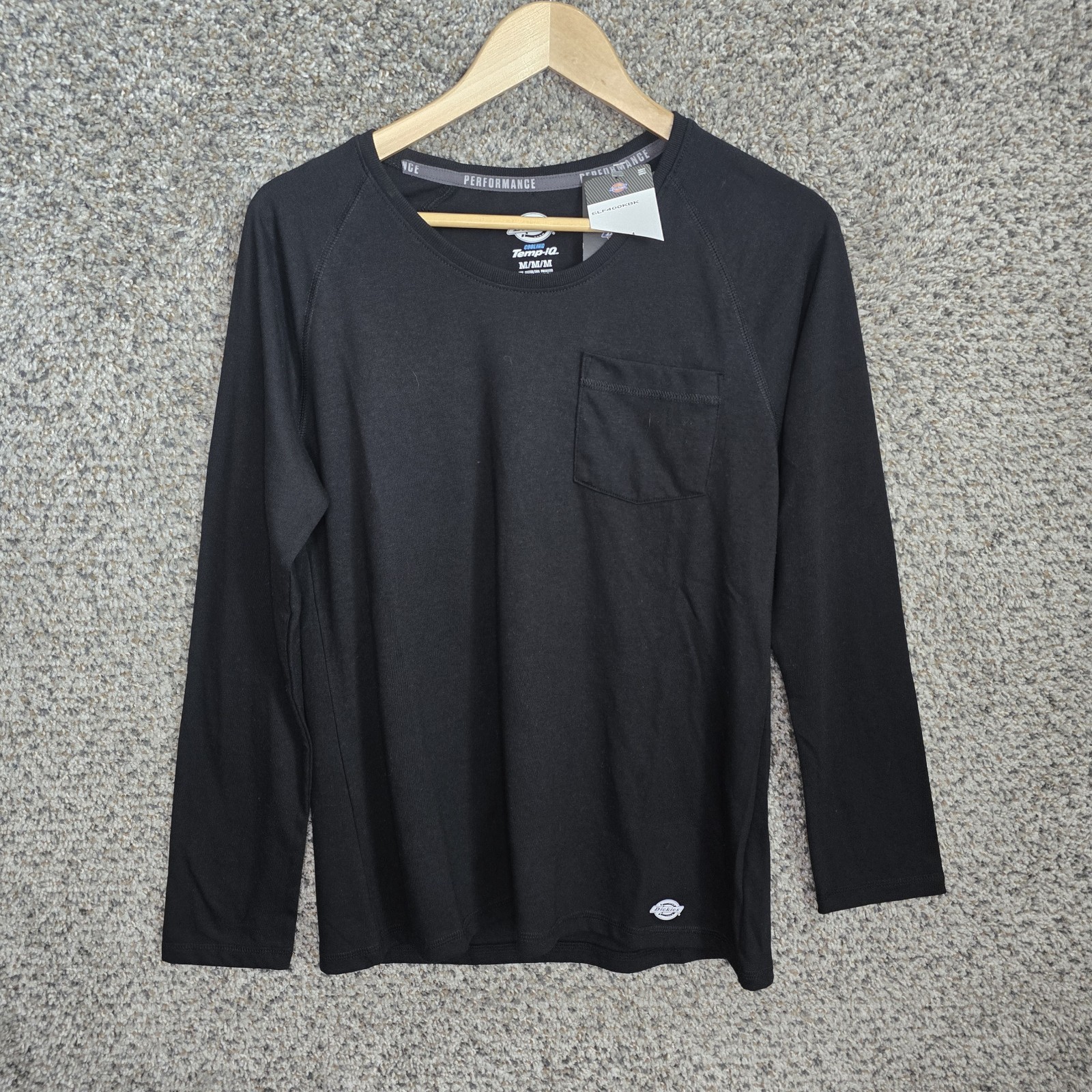 Dickies Top Womens Medium Black Temp IQ Cooling Long Sleeve Tee Casual
