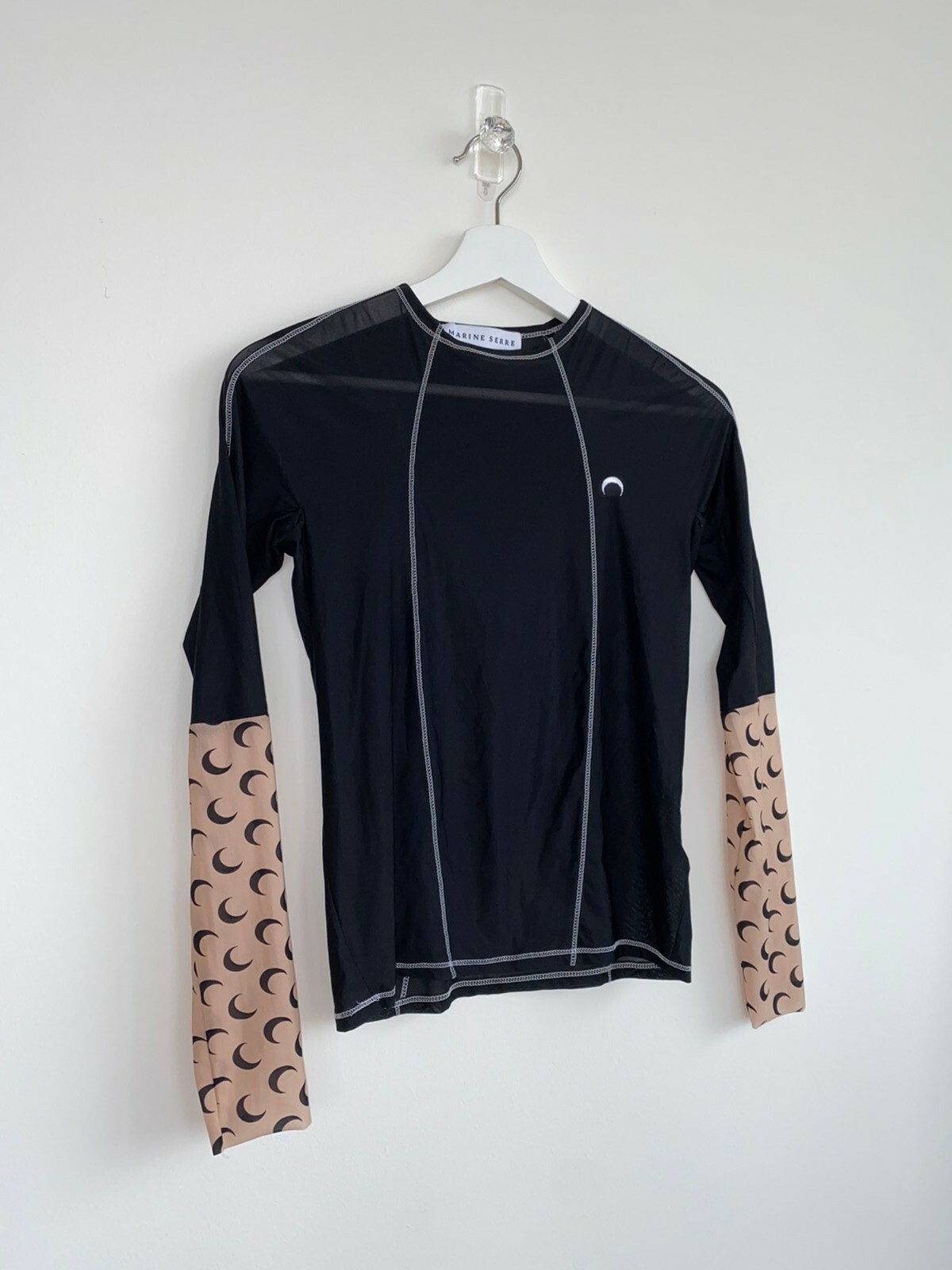 Marine Serre First Season Rare stretch crescent moon knit longsleeve top
