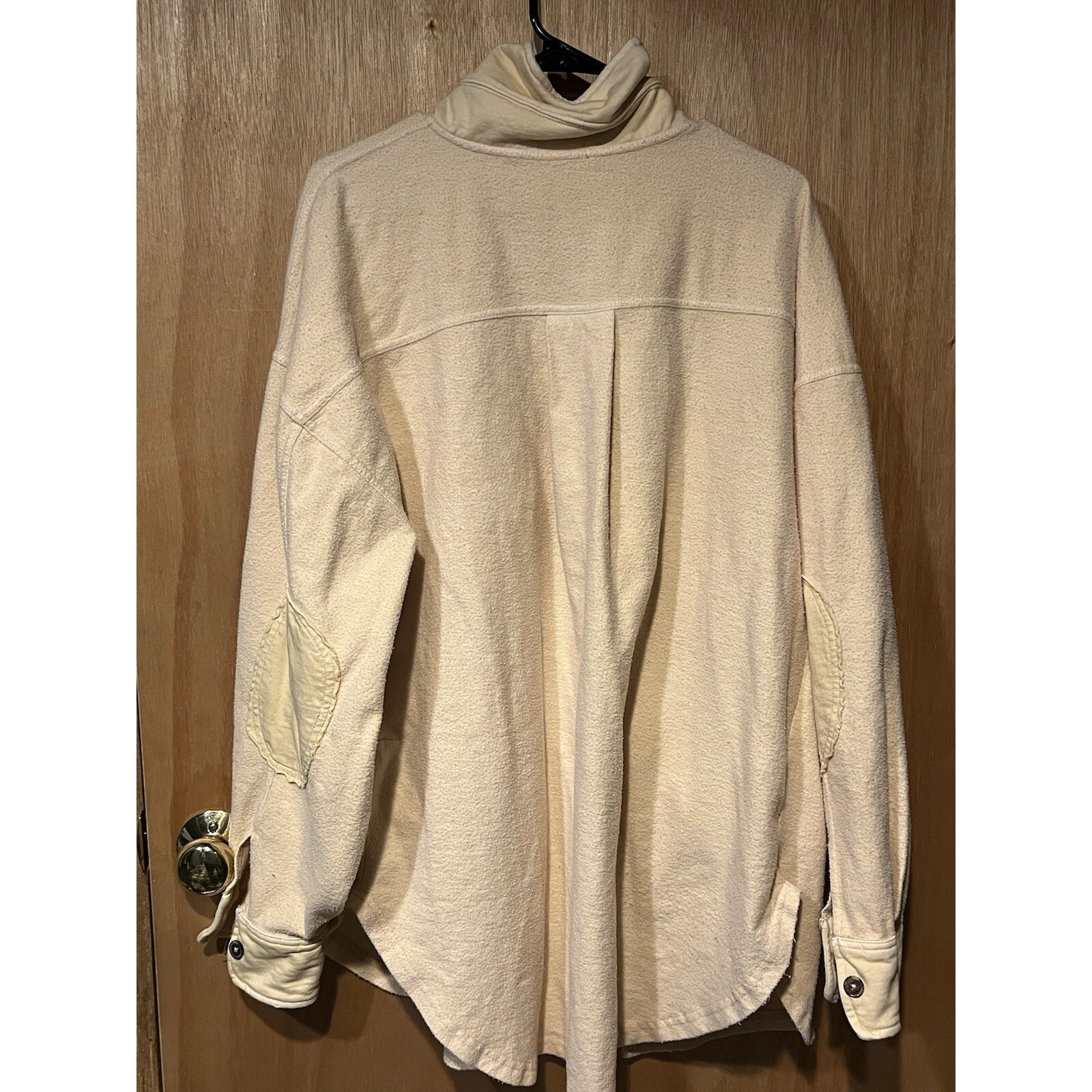 Free People Chamois Ivory Button Down Size Large One Scout (BR)