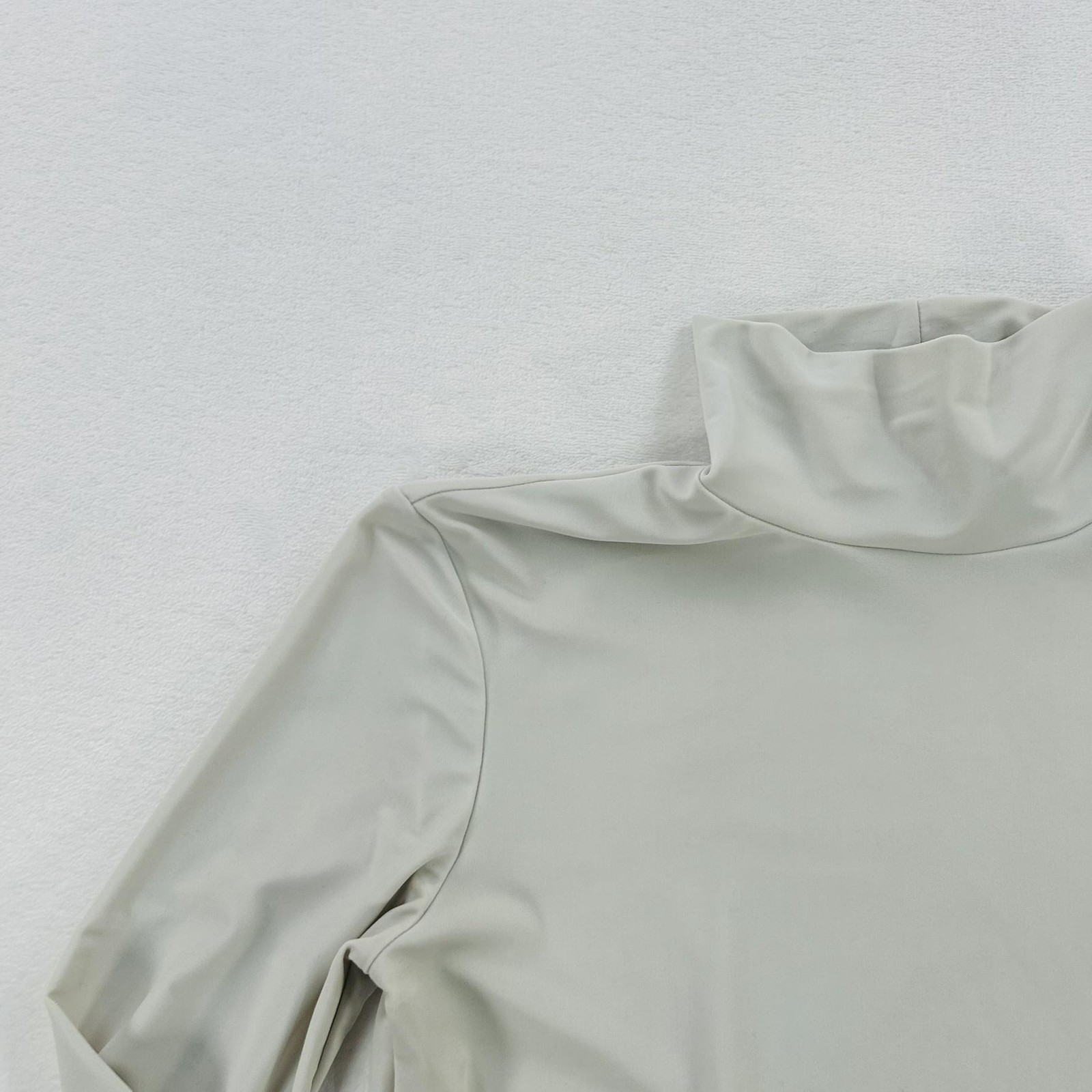 Sportmax Code Shirt Womens Small Beige Turtleneck Long Sleeve Stretch Jersey