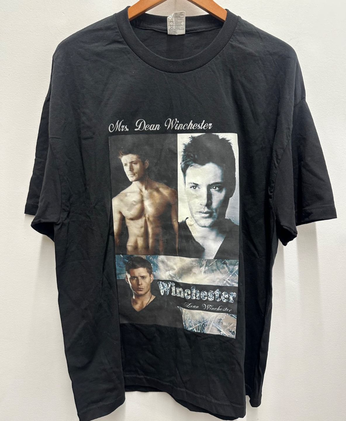 Mrs. Dean Winchester Supernatural Graphic Photo Collage T-Shirt Short Sleeve XL