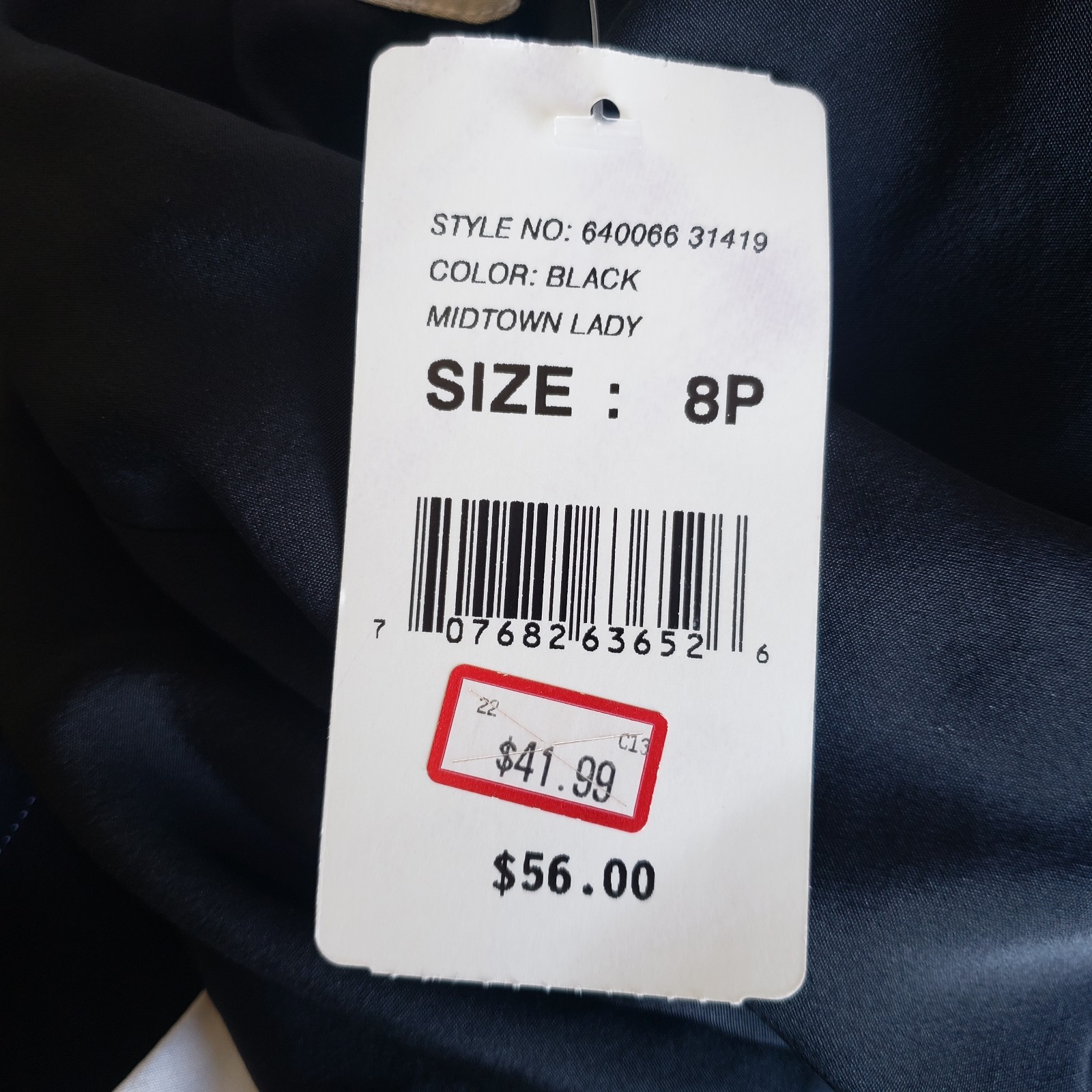 New ECI New York 100% Silk Blouse Sleeveless Black White Size 8 Petite NWT