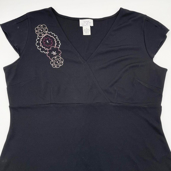 Vintage 90s Y2K Ann Taylor LOFT Babydoll Top Size Medium Flower Whimsigoth Fairy