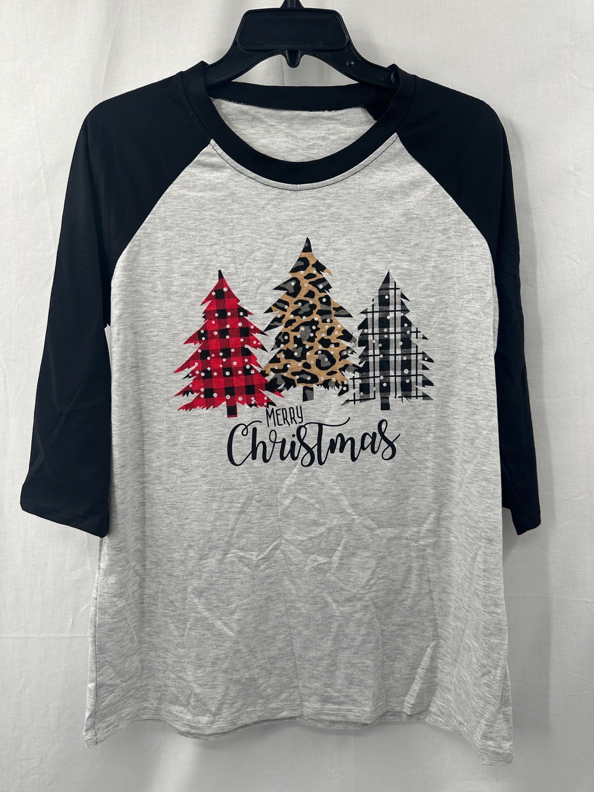 Adult Womens Gray XL Merry Christmas Tree T-Shirt New With Out Tag NWOT