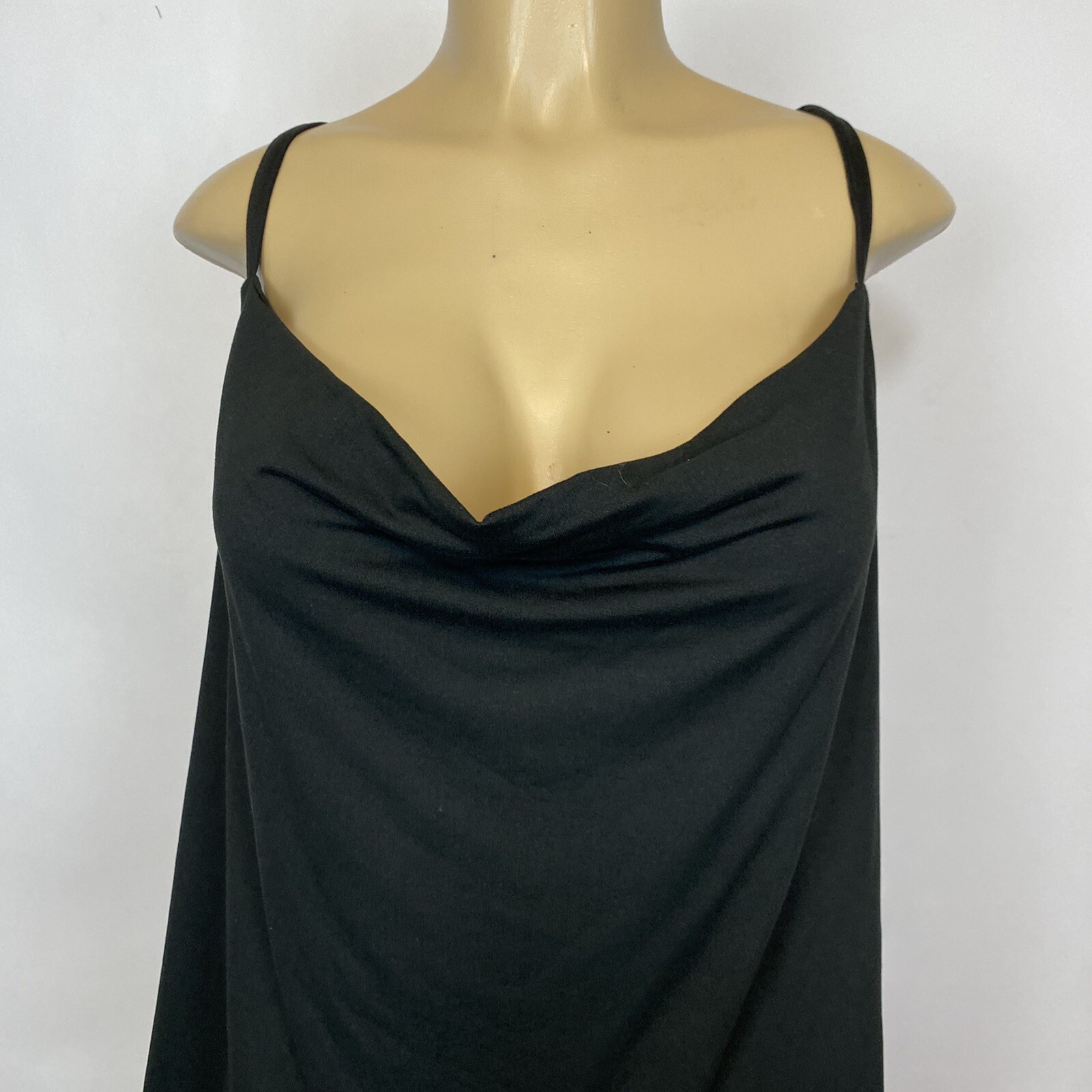 Nine Brittan Black Stretch Adjustable Straps Tank Top Women Plus Size 1X Casual