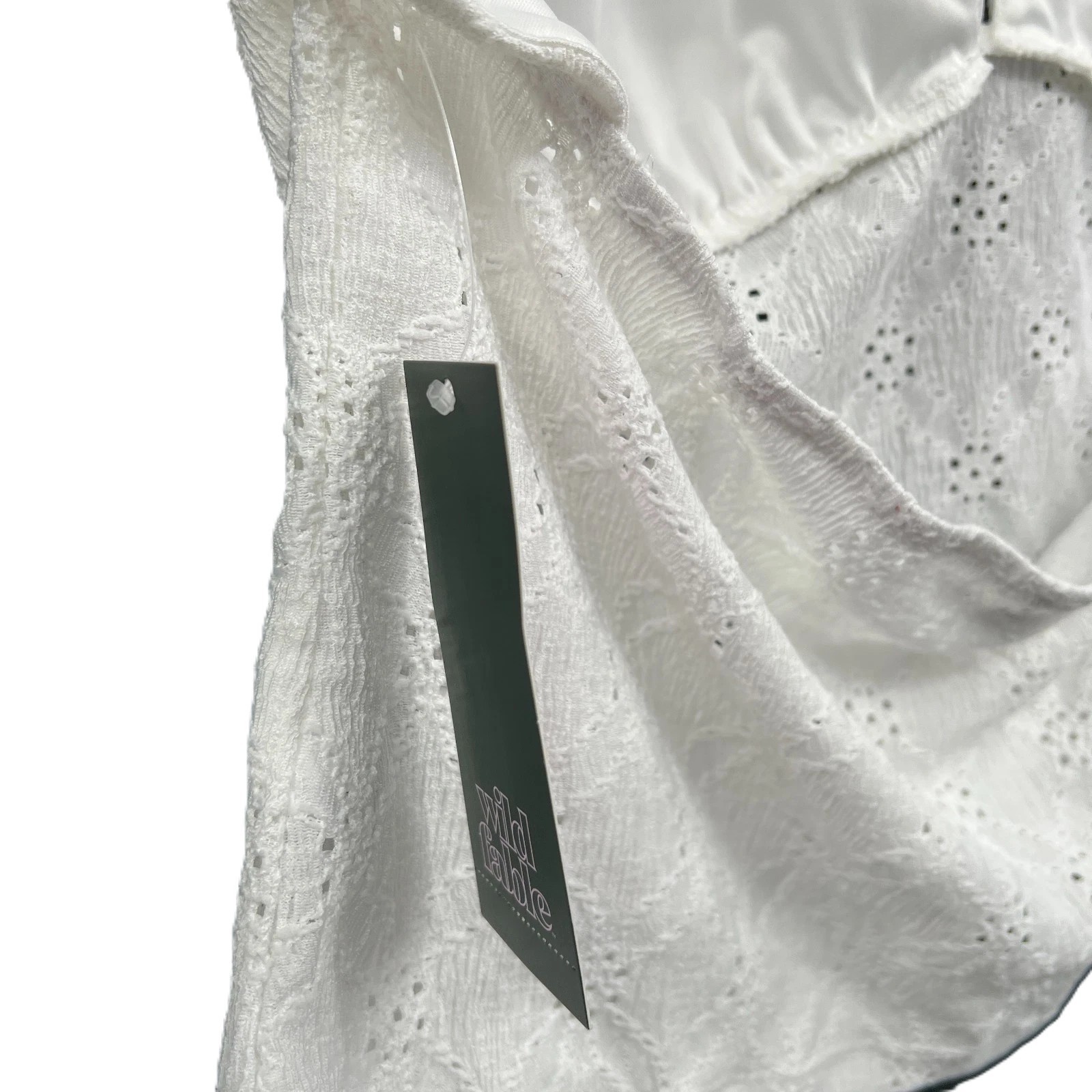 NEW Wild Fable Solid White Eyelet Cropped Pull Over Halter Top XXL