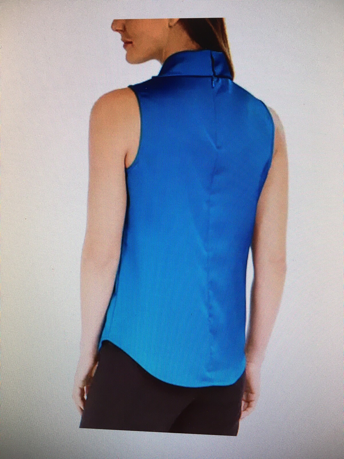 NWT Womens Cocktail Blouse Size 8 ANNE KLEIN Teal Blue Satin Wrinkle Free $69