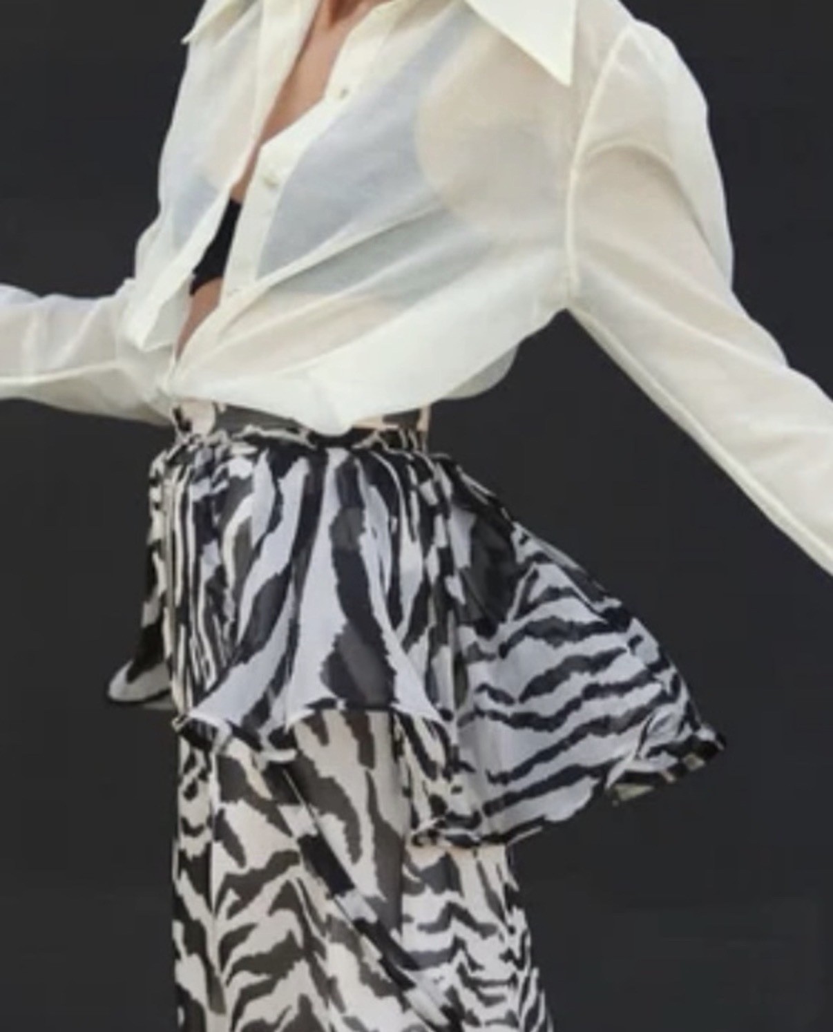 BURU x India Battersea Blouse Sheer Ivory Button Front Top | XL | NWTB Sold Out