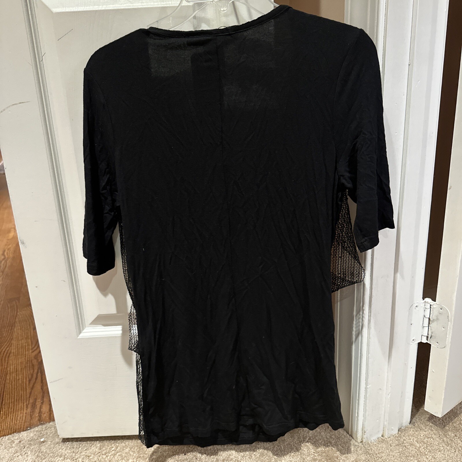 Clotheshead Black Sequin Mesh Overlay Top Women’s Small S NWT Retail $79