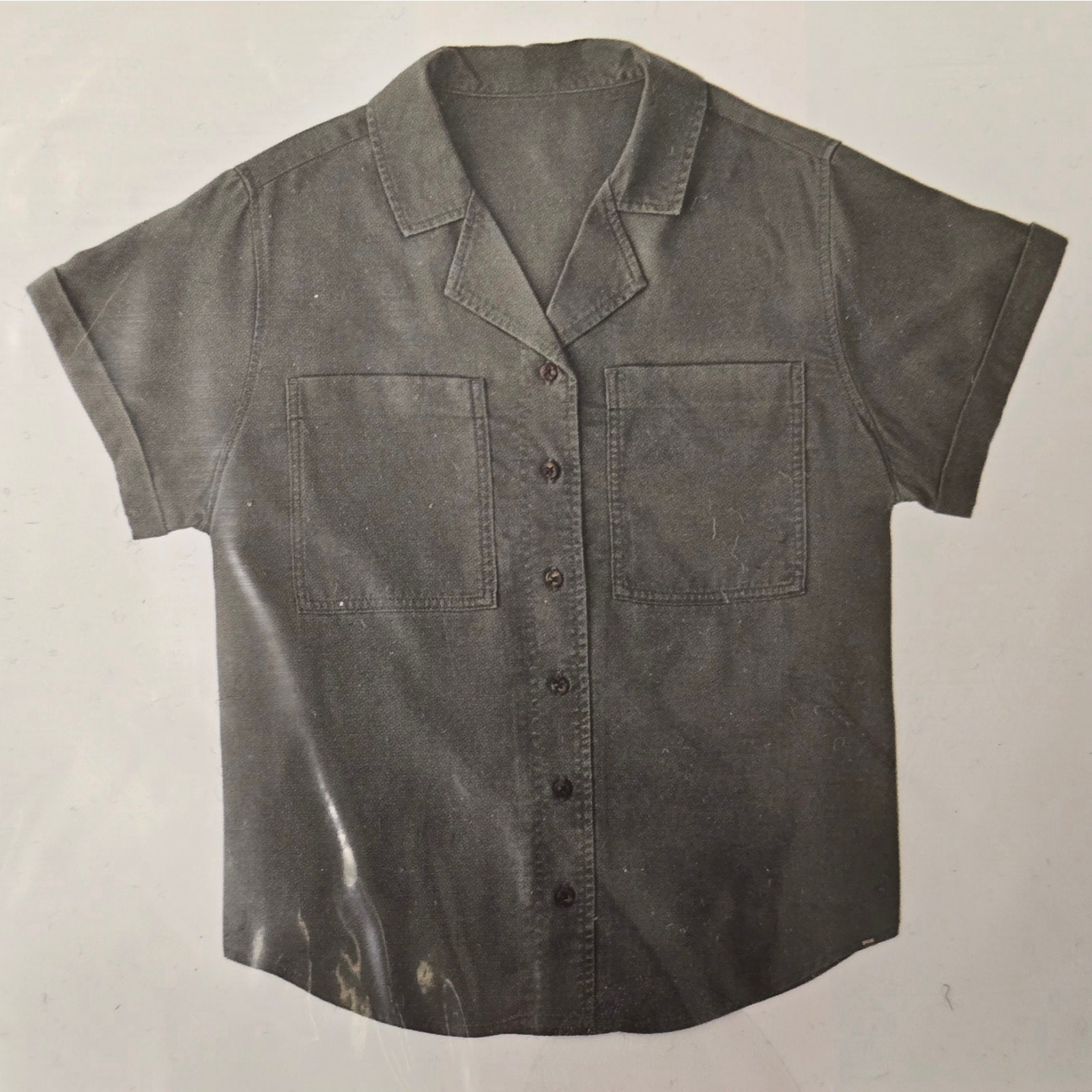 Member’s Mark Tencel Camp Shirt Womens Small Olive Button Front NWT NEW SEALED