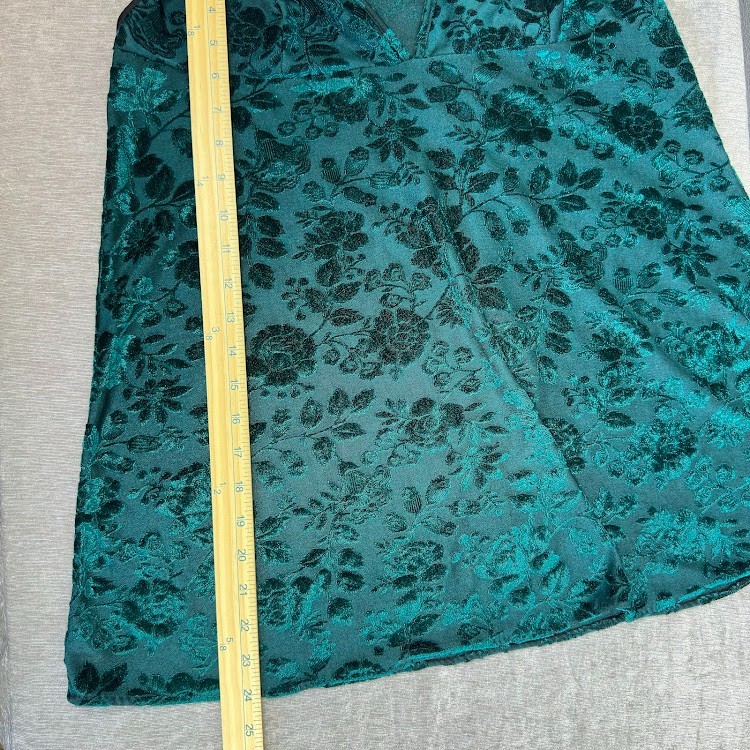 Vintage Babydoll Emerald Green Velvet Burnout Cami Top Goth Whimsical Romantic
