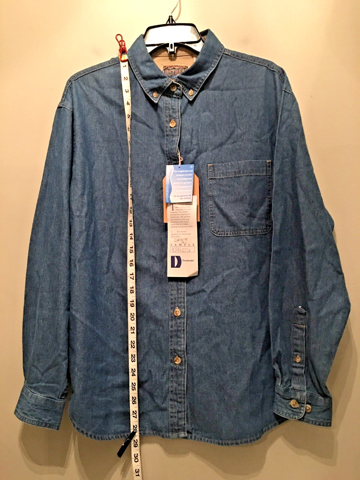 Dunbrooke Upstream Shirt Denim Vintage Womens Large Long Sleeve NWT VTG Dakota