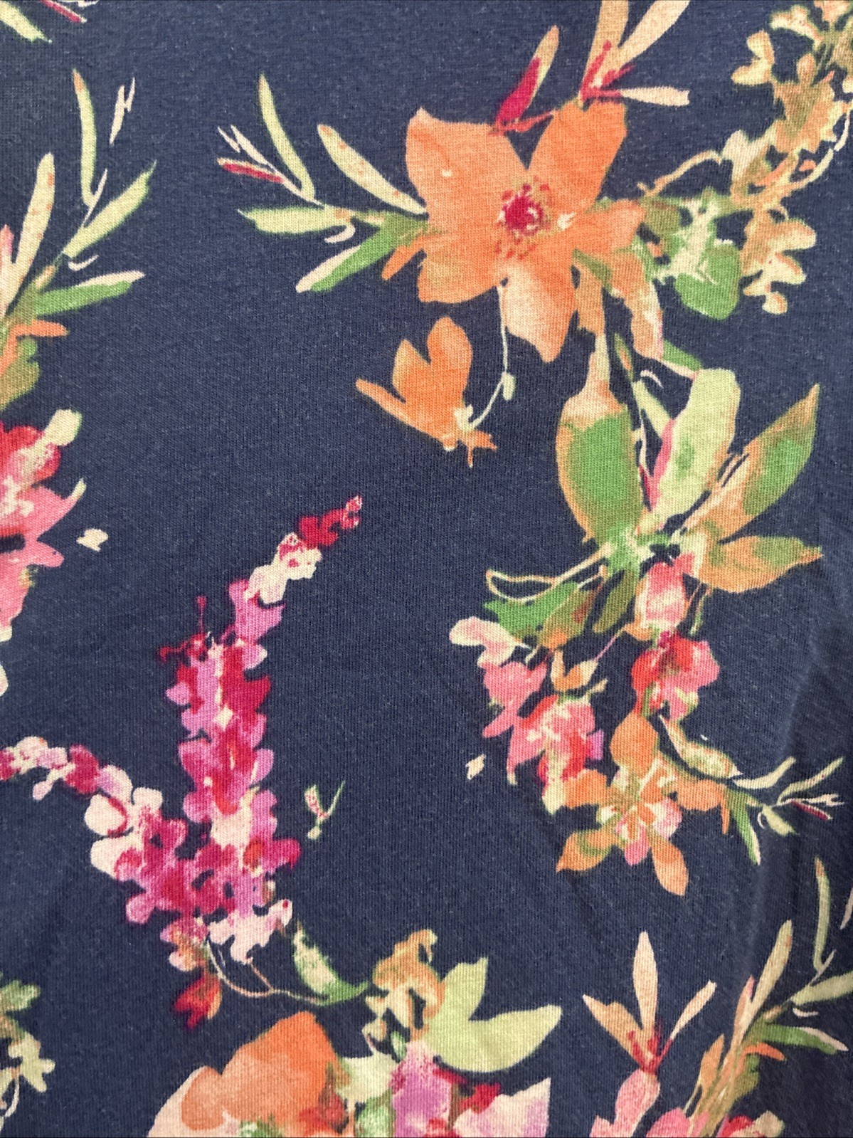 Croft & Barrow V Neck Multicolor Garden Floral Knit Tank Top Blouse Size M
