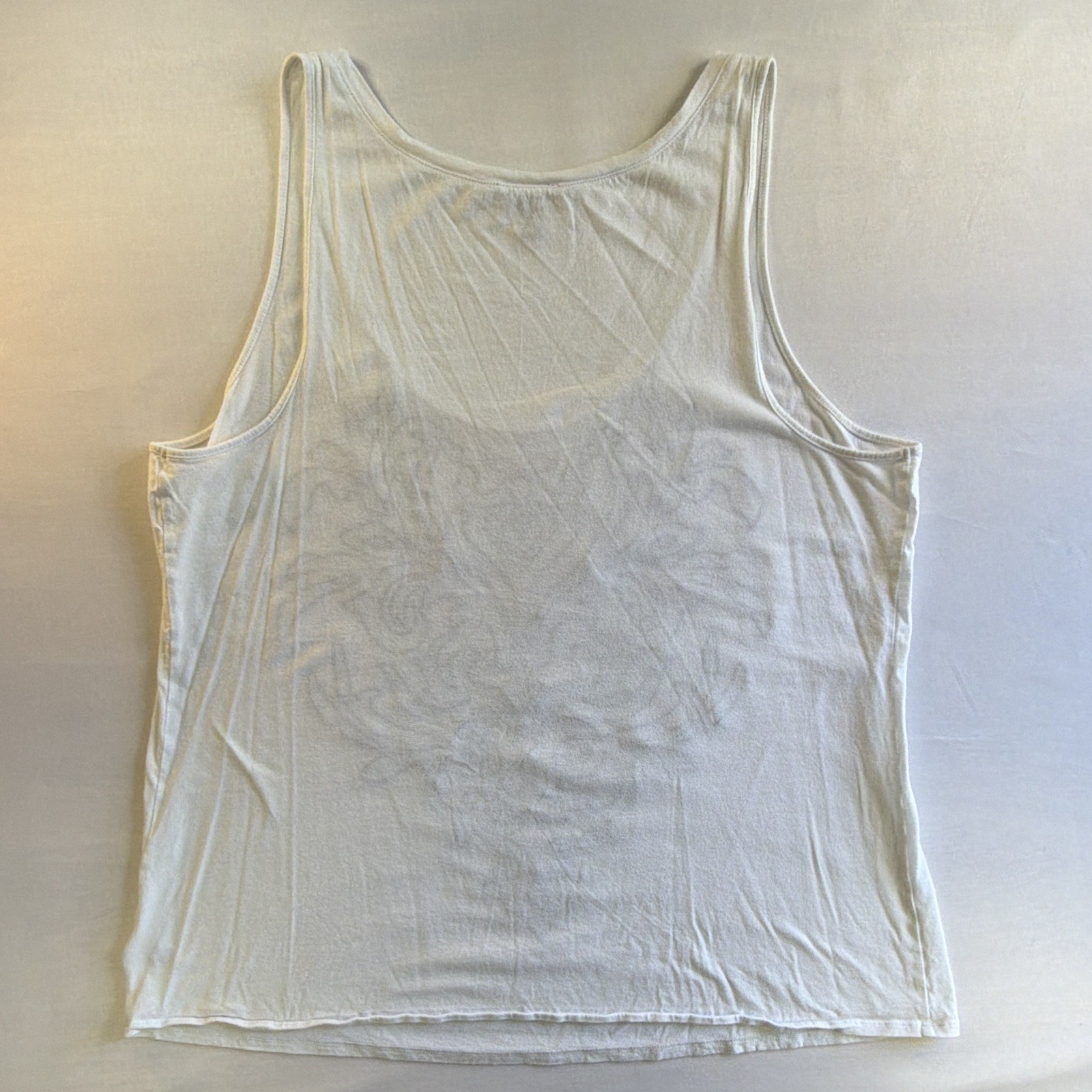 Express Women’s White Solid Sequin Graphic Scoop Neck Tank Top XL