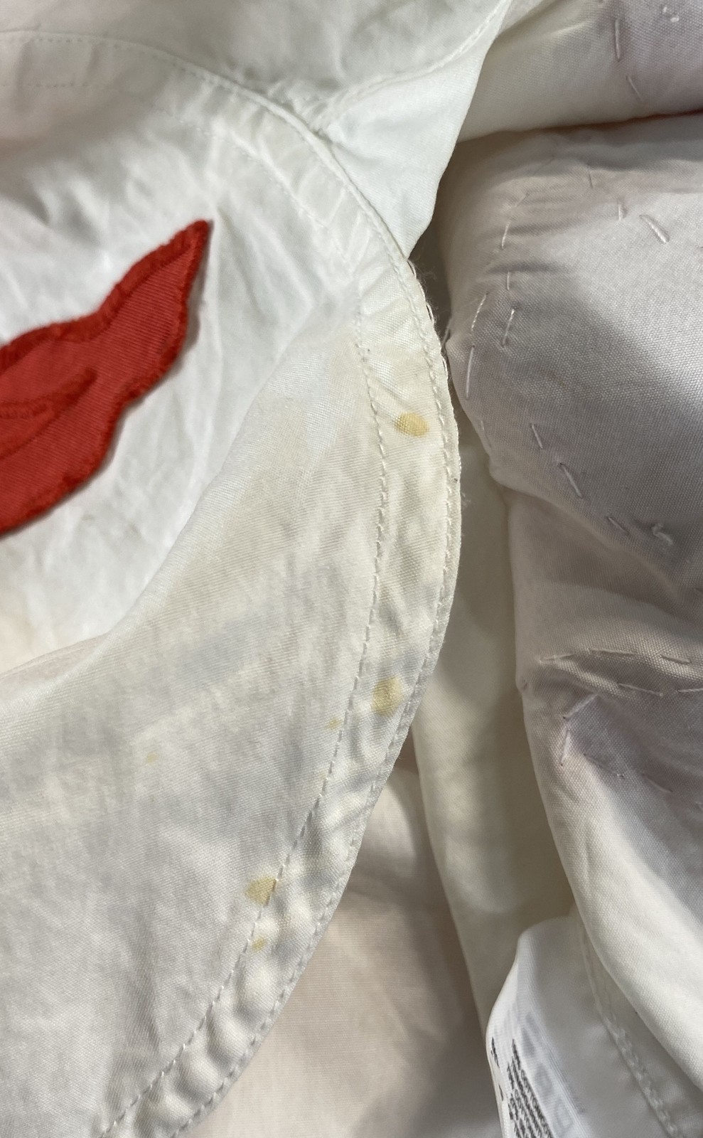 Tory Burch Women’s White Red Floral Applique Silk Trim Blouse Shirt Sz 2