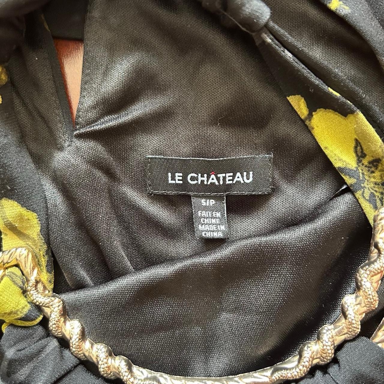 Vintage Le Chateau Floral Halter Top Chain Neck Open Tie Back Whimsigoth Y2K