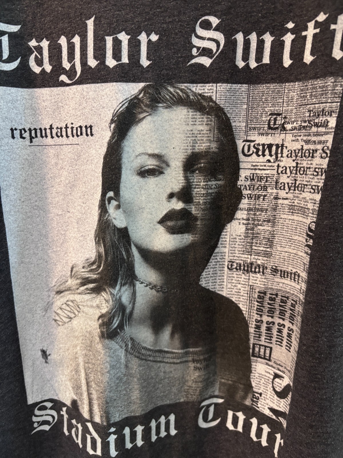 Taylor Swift Reputation Stadium Tour Shirt LARGE Gray Double Sided Graphic 2018