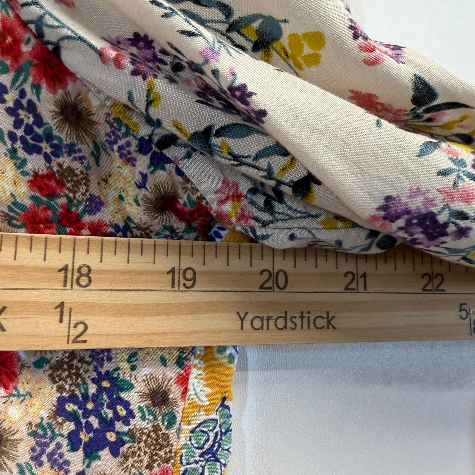Natural Life Boho Garden Floral Patchwork Button Down Top Women Size S Cottage