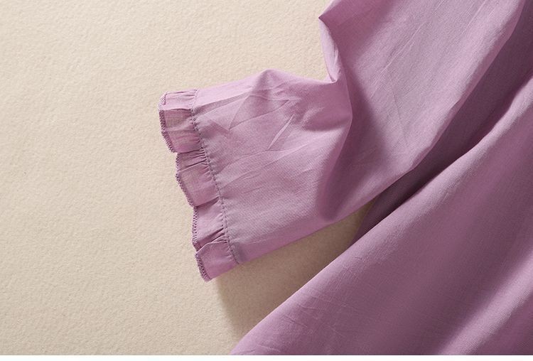 Women’s New Spring Loose V-Neck Wrinkled Sexy Shirt Long-Sleeved Comfortable Top