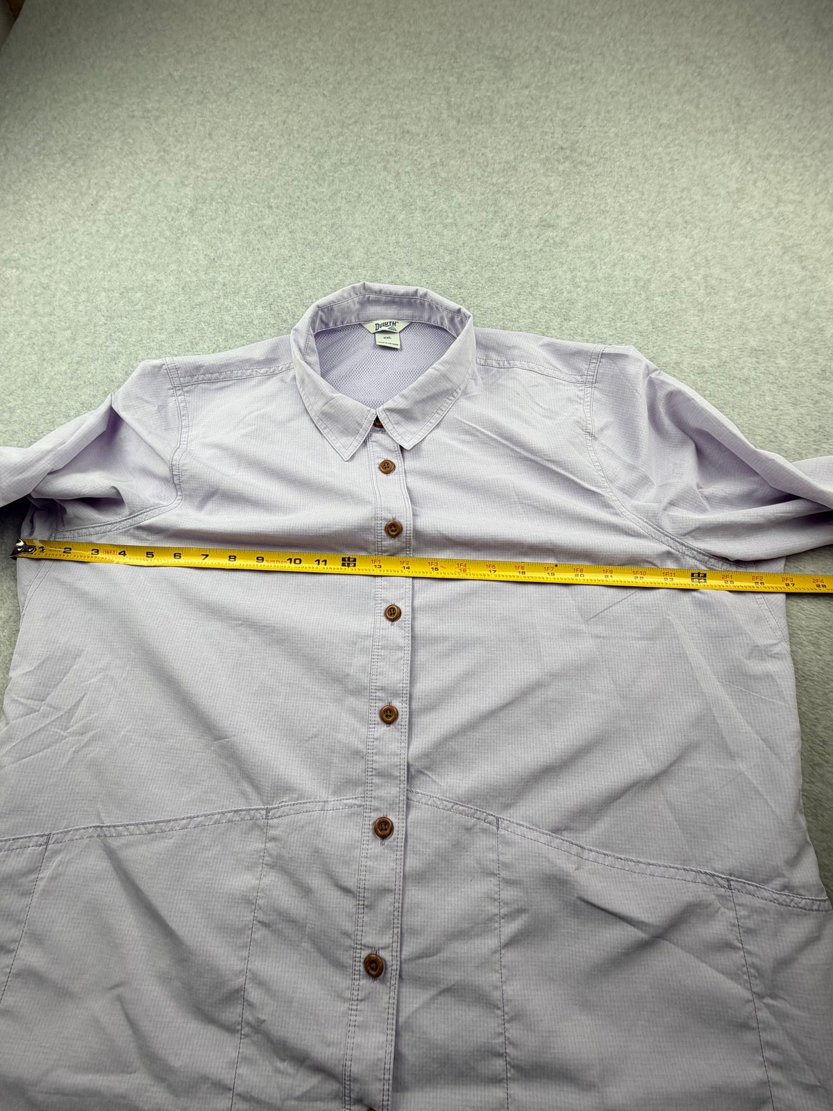 Duluth Womens Long Sleeve Button Up Shirt XXL Lavender Polyester Nylon Outdoor