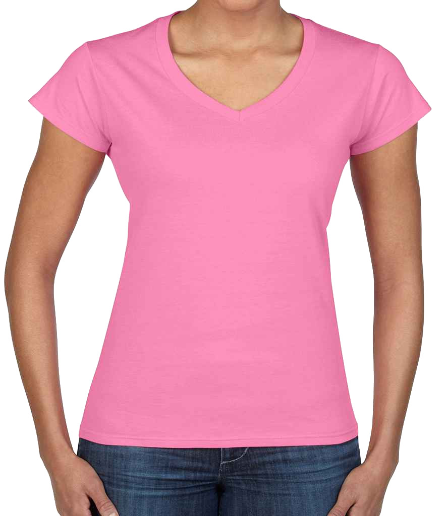 Gildan Ladies SoftStyle® Vee V Neck T-Shirt Cotton Womens Short Sleeve Tee Shirt