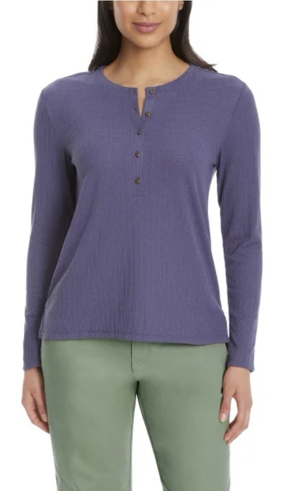 G.H. Bass & Co. Ladies’ Long-Sleeve Henley Top Lot of 4 Pick Your Size NWT