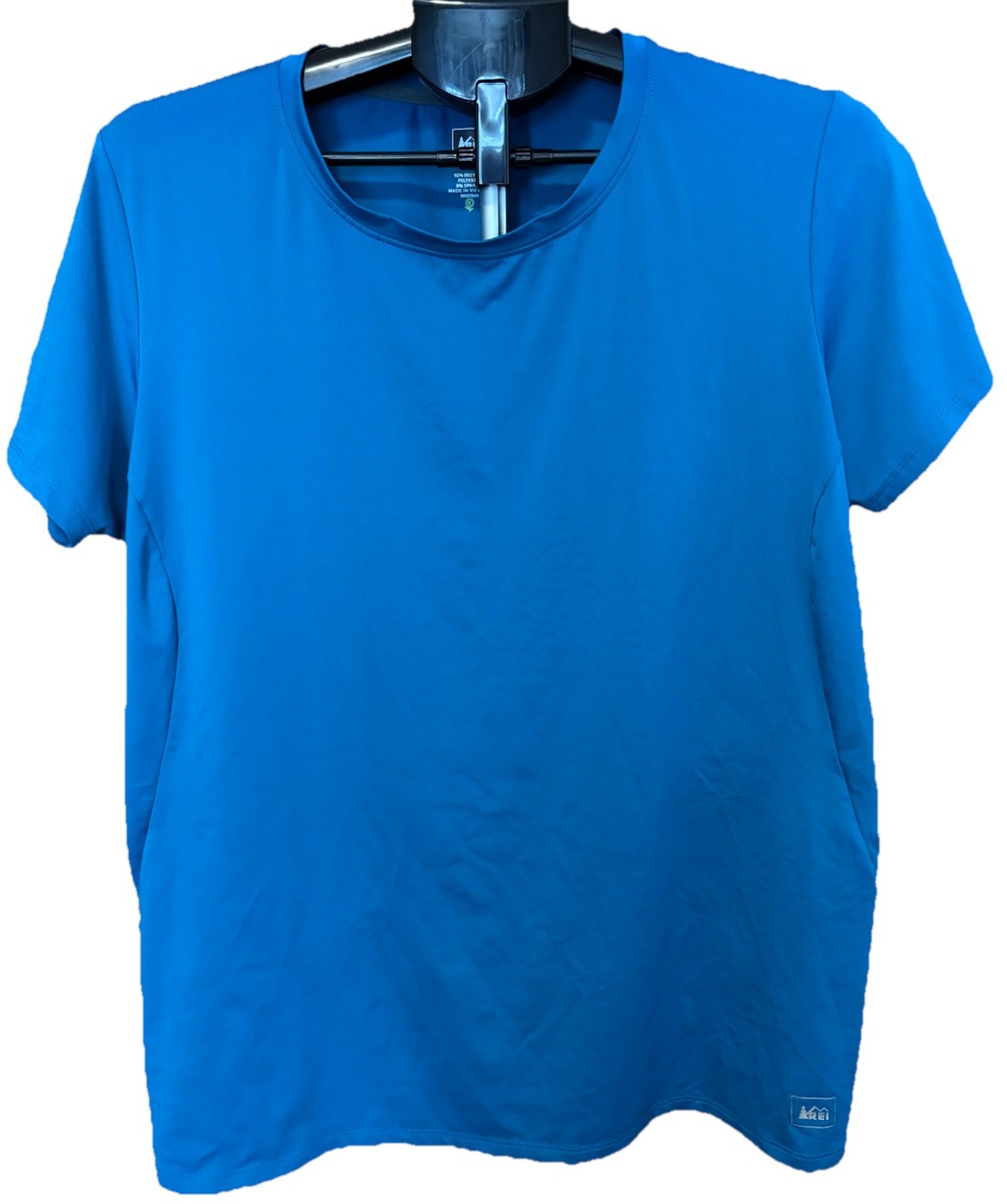 REI Athleisure Shirt Womens XL Performance Blue Scoop Neck Gorpcore Workout