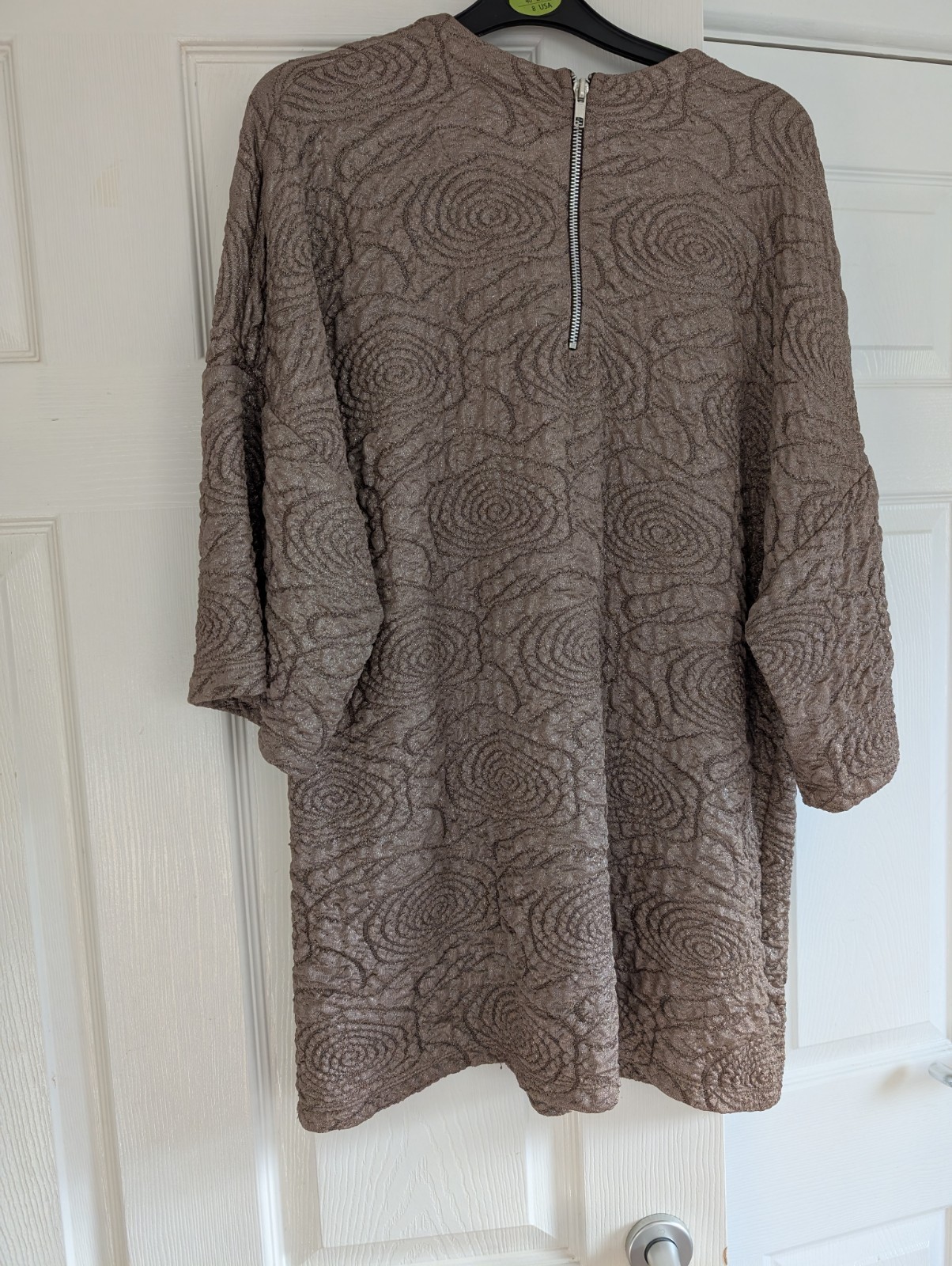 Zara Special Edition Bronze Metallic Style Rose Embossed Texture Soft Top Medium